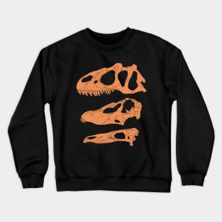 Allosaurus Diplodocus Stegosaurus fossil skulls Crewneck Sweatshirt